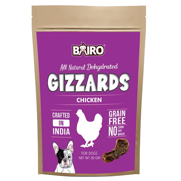 Bairo Dog Food Range (Treats, Gizzrads 80g)