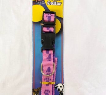 Paw Print Dog Collar, Playful Pets Pink Medium