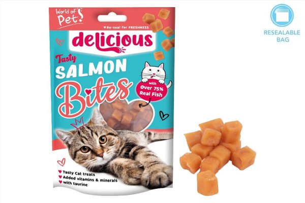 World of Pets Salmon Bites Cat Treat 80g