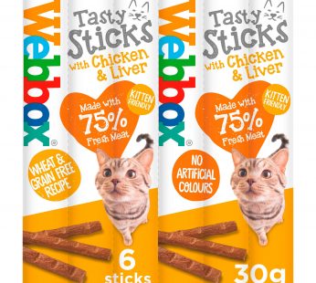 Pack of 6 Webbox Tasty Sticks – Chicken and Liver